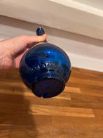 Blauwe glazen fles vaas, Gebruikt, Blauw, Ophalen of Verzenden, Glas