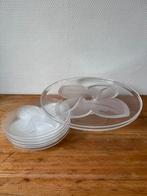 J. G. Durand Gebaksstel, Bordjes + Gebaksschaal, Bloemen, Huis en Inrichting, Keuken | Servies, Gebruikt, Ophalen of Verzenden