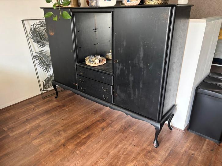 Hoog dressoir queen anne, Huis en Inrichting, Kasten | Dressoirs, Zo goed als nieuw, 25 tot 50 cm, Ophalen