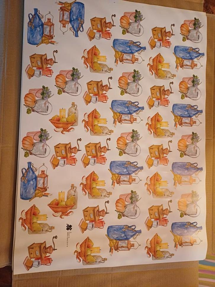 11 Knipvellen Antiek Stilleven 50x70cm, Hobby en Vrije tijd, Stickers en Plaatjes, Ophalen of Verzenden