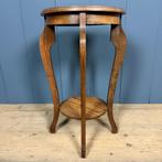 Groot formaat sierlijke eiken bijzet plantentafel vintage, Minder dan 55 cm, Gebruikt, -, -