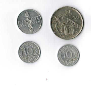 Spanje munten Franco 1957 - 1966 beschikbaar voor biedingen