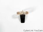 14950 14k Gouden Ring Millenium Met Zirkonia, Ophalen of Verzenden, Dame, Goud, Goud