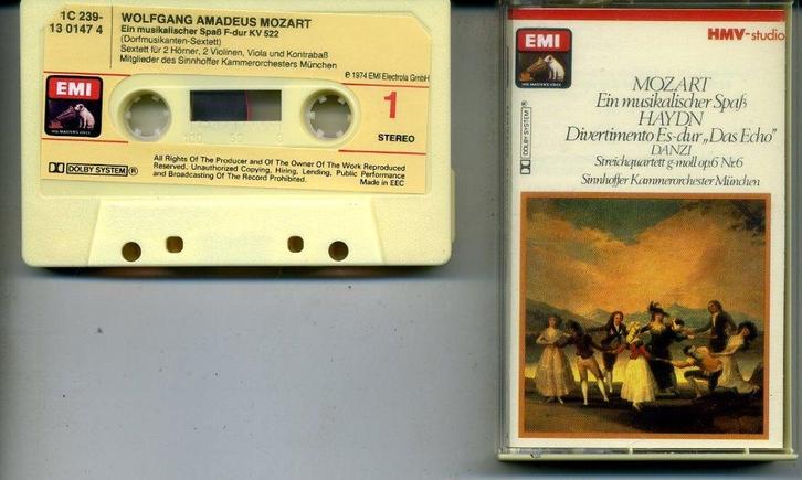 Mozart - Haydn - Danzi ein musikalischer Spass cassette ZGAN, Cd's en Dvd's, Cassettebandjes, Zo goed als nieuw, Origineel, Klassiek