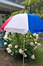 Vintage parasol rood wit blauw, Tuin en Terras, Parasols, Ophalen, Gebruikt, 1 tot 2 meter