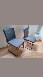 Grijze eetkamerstoelen 2 stuks, Huis en Inrichting, Stoelen, Ophalen, Gebruikt, Twee, Metaal