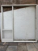 Hardhouten deurkozijn met openslaande deuren, Doe-het-zelf en Verbouw, Kozijnen en Schuifpuien, Ophalen, Gebruikt, Deurkozijn