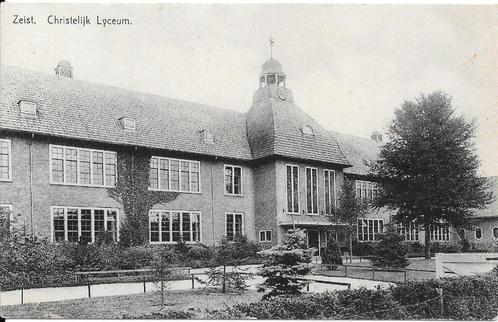 Zeist, Christelijk Lyceum, Lindenlaan t.o. Burgemeestershuis, Verzamelen, Ansichtkaarten | Nederland, Ongelopen, Utrecht, 1920 tot 1940