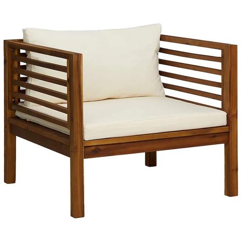 Tuinstoel met crèmewitte kussens €135, Tuin en Terras, Tuinmeubel-accessoires, Nieuw, Ophalen of Verzenden