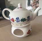 Boerenbont theepot + theelicht, Overige typen, Nieuw, Ophalen of Verzenden, Aardewerk