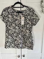 Only, nieuwe blouse (40) zwart met witte bloemen, met labels, Maat 38/40 (M), Only, Zwart, Nieuw