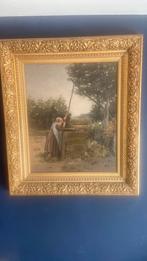 Meisje bij de waterput, Antiek en Kunst, Kunst | Schilderijen | Klassiek, Ophalen of Verzenden