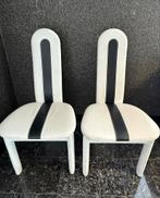 Zwart / wit prachtig leren stoelen Bergers Collection, Ophalen, Zo goed als nieuw, Zwart