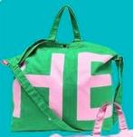 Grote Hema limited edition tas groen roze, Sieraden, Tassen en Uiterlijk, Tassen | Schoudertassen, Ophalen, Nieuw, Roze