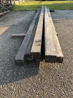 Hardhouten Azobé palen 8x8 cm – 3,5 meter met punt (7 stuks), Ophalen, Palen, Zo goed als nieuw, Hardhout