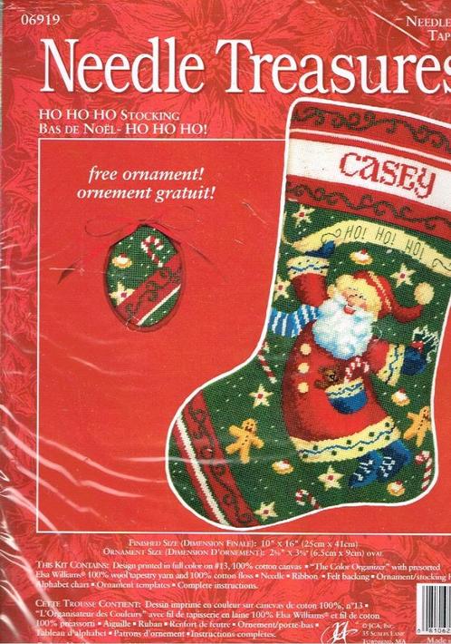 Cado needle treasures borduurpakket   Ho  Ho  Ho  stocking, Hobby en Vrije tijd, Borduren en Borduurmachines, Nieuw, Borduurpakket