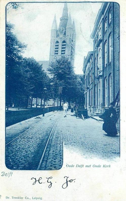 (388-570-045) Delft Oude Delft met Oude Kerk, Verzamelen, Ansichtkaarten | Nederland, Zuid-Holland, Verzenden