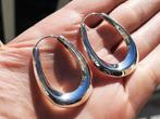 Vanoli Lange 925 zilver creolen oorbellen strakke hoops 4 cm, Hangers, Vanoli, Amsterdam, Nieuw