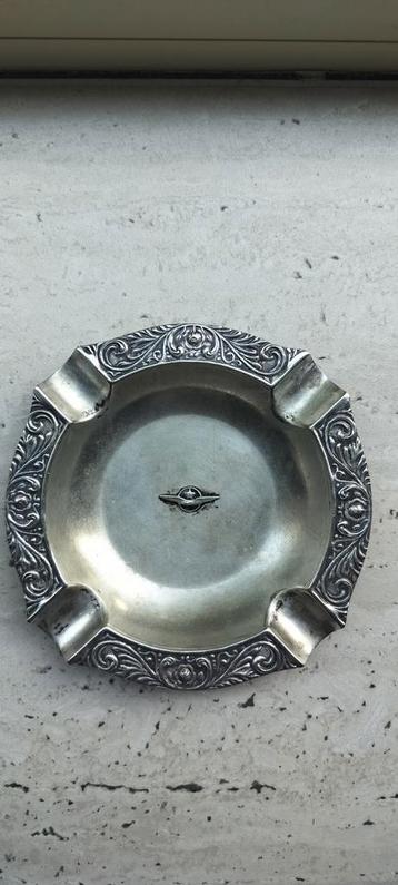 Vintage Zilveren Asbak met Ornamenten beschikbaar voor biedingen