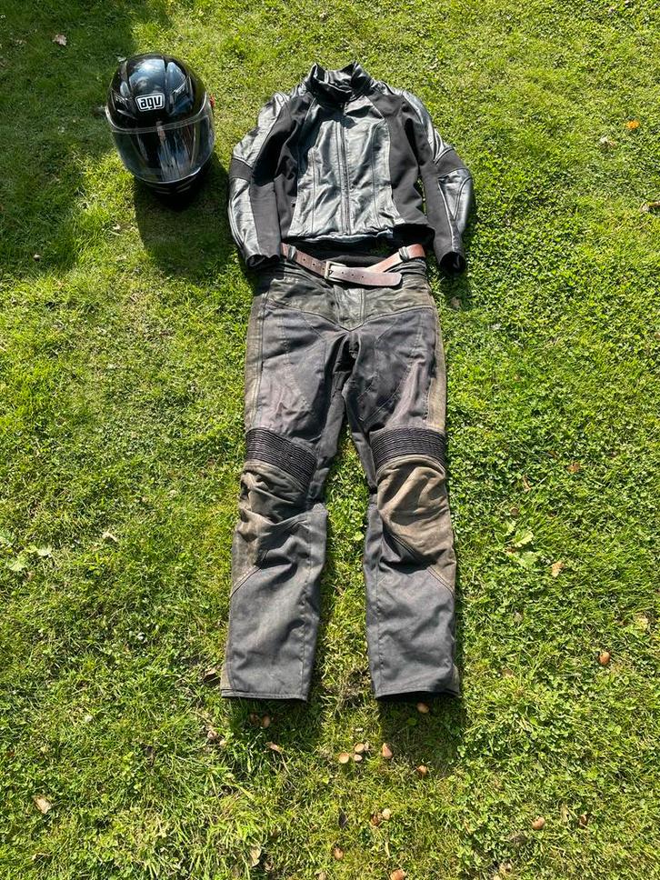 Motorjas, broek & helm - Alpinestars, Buffalo, AGV, Motoren, Kleding | Motorkleding, Jas | leer, Heren, Tweedehands, Ophalen of Verzenden