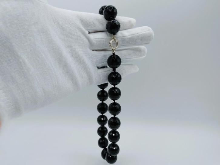 Gitten ketting met zilveren slot, 46,5 cm, Sieraden, Tassen en Uiterlijk, Kettingen, Zo goed als nieuw, Zilver, Zilver, Verzenden