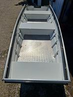 Aluminium platbodem boot met buitenboordmotor., Watersport en Boten, Ophalen, Gebruikt, Aluminium, Benzine