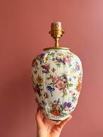 Vintage bloemen vaas-lampenvoet 33 cm, Huis en Inrichting, Lampen | Tafellampen, Ophalen of Verzenden, Nieuw, Stof, Minder dan 50 cm