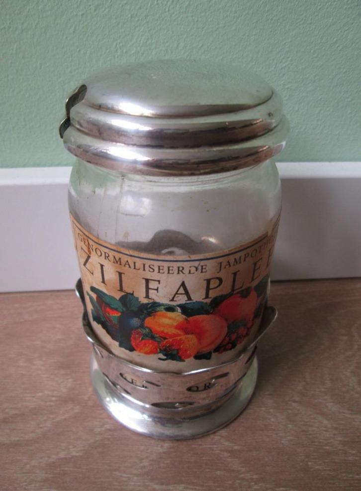Begeer Voorschoten ZILFA PLEET Jampot met Houder en Label, Antiek en Kunst, Curiosa en Brocante, Ophalen of Verzenden