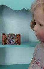 Oud mini reisaltaar met goudopdruk, Antiek en Kunst, Ophalen of Verzenden