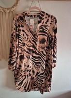 Panterprint travelstof jurkje 46 48 nieuw, Kleding | Dames, Zwart, Maat 46/48 (XL) of groter, Nieuw, Ophalen of Verzenden