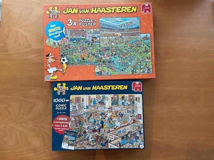 Jan van Haasteren legpuzzels 4 puzzels in 2 dozen set, Hobby en Vrije tijd, Denksport en Puzzels, Gebruikt, Legpuzzel, 500 t/m 1500 stukjes