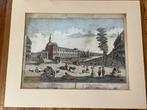Antieke opticaprent van de beurs van Rotterdam, Antiek en Kunst, Kunst | Etsen en Gravures, Ophalen