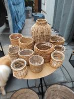 Te koop rieten bloempotten, Overige materialen, Rond, Ophalen of Verzenden, Minder dan 40 cm