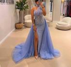 Blauwe galajurk maat XS/S - 1 keer gedragen, Huwelijk, Ophalen of Verzenden, Kleding, Maat 34 (XS) of kleiner