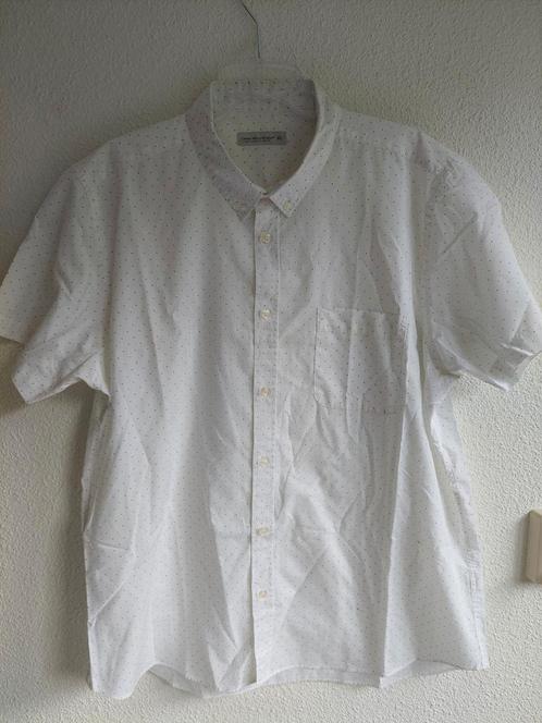 Overhemd k.mouw Cedar Wood State XL wit +stip 1week gedragen, Kleding | Heren, Overhemden, Zo goed als nieuw, Halswijdte 43/44 (XL)