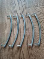 5x metalen handgrepen grijs, Minder dan 50 cm, Ophalen of Verzenden, Zo goed als nieuw, Minder dan 25 cm