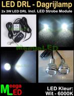 LED Motor Strobe Flitser - 2x 3W Zilver RF AB - Wit, Ophalen of Verzenden