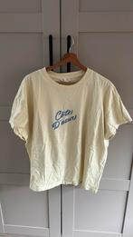 H&M T-shirt XL - Butter yellow/geel met Blauwe Opdruk, Geel, Maat 46/48 (XL) of groter, Ophalen of Verzenden, Zo goed als nieuw