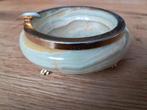 Onyx asbak met messing accenten, Ophalen of Verzenden, Gebruikt, Asbak
