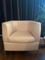 Natuzzi leren fauteuils in een elegante crème-taupe kleur, Ophalen of Verzenden, Zo goed als nieuw, Metaal, Klassiek, praktisch, natuurlijk, relaxt