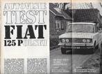 Roadtest Fiat 125 POLSKI, Autovisie, 1970., Nieuw, Ophalen of Verzenden, Overige merken, Autovisie