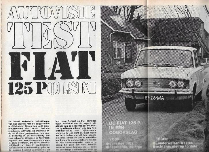 Roadtest Fiat 125 POLSKI, Autovisie, 1970., Boeken, Auto's | Folders en Tijdschriften, Nieuw, Overige merken, Ophalen of Verzenden