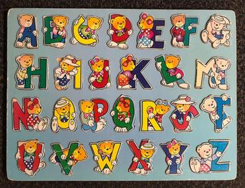 Grote alfabet letterpuzzel met beertjes - hout educatief beschikbaar voor biedingen