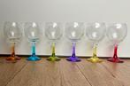 6 Kleurrijke wijnglazen, Verzamelen, Glas en Borrelglaasjes, Ophalen, Zo goed als nieuw, Overige typen