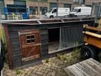 Groot hondenhok zwart staal houten hondenhok, Ophalen of Verzenden, Zo goed als nieuw, 110 cm of meer, 65 tot 100 cm