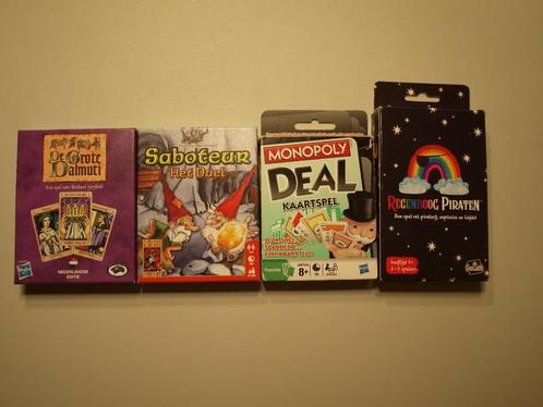 2x Kaartspel: "Monopoly" & "Regenboog Piraten",, Hobby en Vrije tijd, Gezelschapsspellen | Kaartspellen, Zo goed als nieuw, Een of twee spelers
