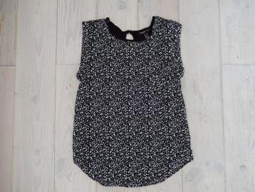 * Mango zwart wit print top shirt mouwloos maat s * beschikbaar voor biedingen