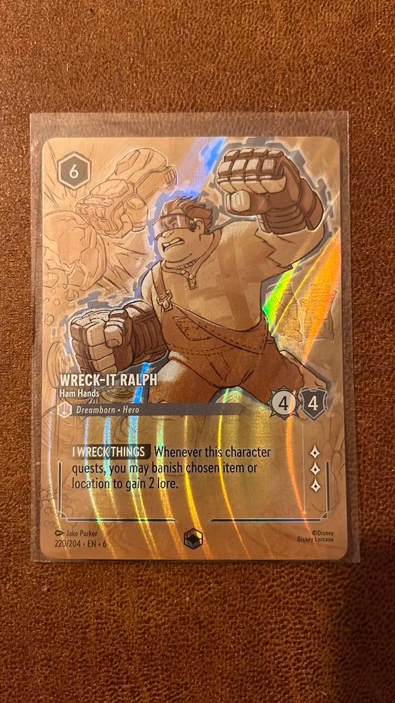 Wrecking Ralph Ham Hands - lorcana azurite sea - enchanted, Hobby en Vrije tijd, Verzamelkaartspellen | Overige, Zo goed als nieuw