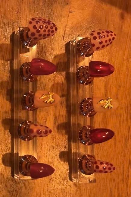 Set van 10 Nagel Tips, Gebruikt, Overige kleuren, Ophalen of Verzenden, Handen en Nagels