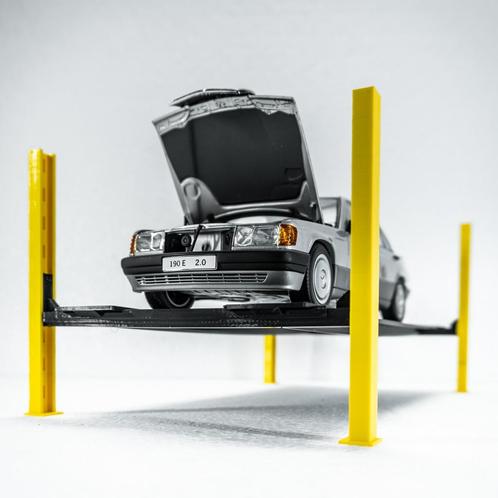 1:18 miniatuur vierkoloms hefbrug autobrug zwartgeel diorama, Hobby en Vrije tijd, Modelauto's | 1:18, Nieuw, Auto, Overige merken